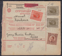 ⁕ Kingdom Of Yugoslavia 1928 ⁕ Parcel Post - Receipt ( Sprovodni List ) ⁕ KARLOVAC To Split - Cartas & Documentos