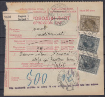 ⁕ Kingdom Of Yugoslavia 1928 ⁕ Parcel Post - Receipt ( Sprovodni List ) Medikamenti ⁕ Zagreb To Split - Cartas & Documentos