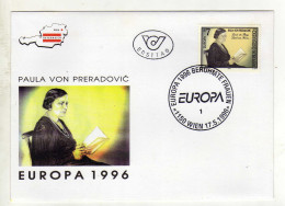 Enveloppe 1er Jour AUTRICHE REPUBLIK OSTERREICH Oblitération 1150 WIEN 17/05/1996 - FDC