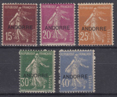TIMBRE ANDORRE SEMEUSE CAMEE N° 7/11 NEUFS * GOMME LEGERE TRACE DE CHARNIERE - Ungebraucht