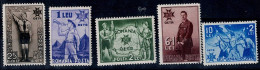 ROMANIA 1935 5TH ANNIVERSARY OF ACCESS TO THE THRONE OF KING CHARLES II MI No 484-8 MNH VF!! - Ungebraucht