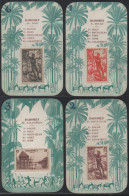 DAHOMEY / ENSEMBLE DE 4 CARTES A JOUER TIMBREES - 2 SCANS (ref 5088) - Cartas & Documentos