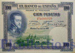 SPAIN 100 PESETAS 1925 PICK 69c AU/UNC - 100 Pesetas