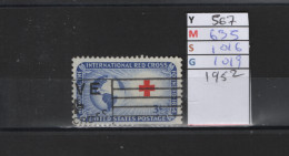 PRIX FIXE Obl 567 YT 635 MIC 1016 SCO 1013 GIB International Red Cross Croix Rouge 1952   Etats Unis 58A/06 - Used Stamps
