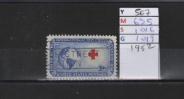 PRIX FIXE Obl 567 YT 635 MIC 1016 SCO 1013 GIB International Red Cross Croix Rouge 1952   Etats Unis 58A/06 - Gebraucht