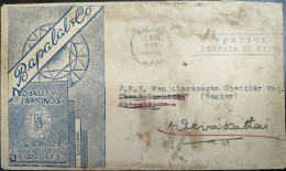 British India, Advertisement Of Diamond Jewellery, Postage Prepaid In Cash, Madras Postmark 1938 Inde - 1911-35 Koning George V