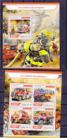 Camions De Pompiers - Djibouti - Yvert 1464 / 7 + BF 174 ** - GF - Valeur 40 Euros - Vrachtwagens