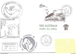 255 - 60 - Enveloppe TAAF Kerguelen 2015 - Cachets Illustrés 66ème Mission - Bases Antarctiques