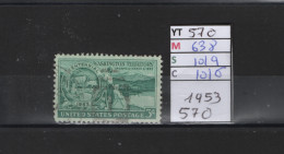 PRIX FIXE Obl 570 YT 638 MIC 1019 SCO 1016 GIB Territoire De Washington 1953       Etats Unis 58A/06 - Used Stamps