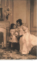 ENFANTS - Une Petite Fille Avec Sa Mère - Carte Postale Ancienne - Children And Family Groups