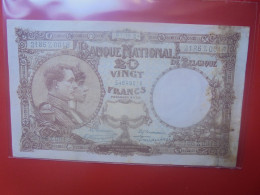 BELGIQUE 20 Francs 1924 ASSEZ RARE ! Circuler (B.33) - 20 Francs