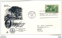 96 - 80 - Enveloppe Premier Jour Avec Timbre "Sagamore Hill" 1953 - Briefe U. Dokumente