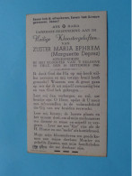 Zuster MARIA EPHREM ( Marguerite DEPREZ ) KLOOSTERGELOFTEN > Klooster 't Geloove Tielt > 1943 ( Zie Scans ) ! - Religion & Esotérisme