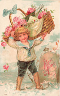 FETES ET VOEUX - Nouvel An - Un Enfant Avec Un Grand Panier De Fleurs - Colorisé - Carte Postale Ancienne - New Year