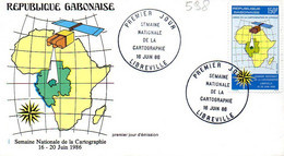 GABON 0598 Fdc Cartographie Par Satellite - Géographie