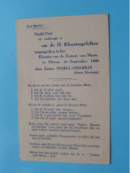 Zuster MARIA AMABILIS ( Anna MARTENS ) H. KLOOSTERGELOFTEN > Klooster Zusters V. Maria Pittem > 1949 ( Zie Scans ) ! - Religion & Esotérisme