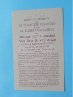 Zuster MARIA MICHEL V/d H. Verlosser ( G. MAES ) H. GELOFTEN/ SLUIERAANNAME > Carmel Oudenaarde > 1951 ( Zie Scans ) ! - Religion & Esotérisme