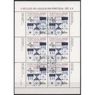 Portugal 1985**, KB Azulejos, Kaktus Opuntia / Portugal 1985, MNH, MS Azulejos, Cactus Opuntia - Cactus