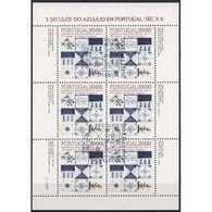 Portugal 1985**, KB Azulejos, Kaktus Opuntia / Portugal 1985, MNH, MS Azulejos, Cactus Opuntia - Sukkulenten