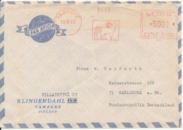 Finland Air Mail Cover With Meter Cancel Sent To Germany Tampere 19-10-1962 - Lettres & Documents