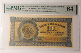 Greece - 1000 Drachmai 1941 PMG 64 117b - Greece