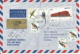 Kenya Registered Air Mail Cover Sent To Germany 20-3-1997 BIRD Stamps - Kenya (1963-...)