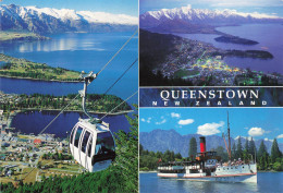 CPSM Australia-Queenstown And Gondola-Multivues-Beau Timbre      L2637 - Altri & Non Classificati