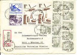 Poland Registered Cover Sent To Germany 11-8-1982 With A Lot Of Stamps - Covers & Documents