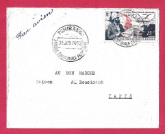 !!! LETTRE PAR AVION POUR PARIS, RARE CACHET DE TCHIBANGA, DE JUIN 1952 - Briefe U. Dokumente