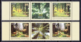 Bosnia Serbia 2011 EUROPA, Forest, Middle Row, Strip Of 2 Sets And Label In The Row,  MNH - 2011