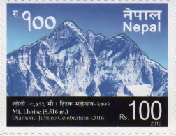 Mt. Lhotse Diamond Jubilee Postage Stamp 2016 Nepal MNH - Autres & Non Classés