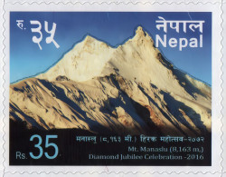 Mt. Manaslu Diamond Jubilee Postage Stamp 2016 Nepal MNH - Altri & Non Classificati