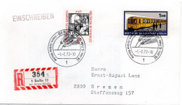 74907 - Bund - 1972 - 1DM U-Bahn MiF A R-Bf BERLIN - ... GRUENE WOCHE -> Bremen, M So-R-Zettel - Lettres & Documents