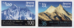 Nepal Himalayan Mountains Diamond Jubilee Series 2-Postage Stamp Set 2016 MNH - Montagne