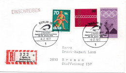 74908 - Bund - 1972 - 70Pfg DLRG MiF A R-Bf BERLIN - WERBEVERANSTALTUNG ... -> Bremen, M So-R-Zettel - Lettres & Documents
