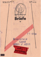 74912 - Bund - 1977 - Vorbindezettel Fuer Eilbrief-Postsack BahnpostStpl KOELN-HANNOVER -> Bielefeld - Lettres & Documents