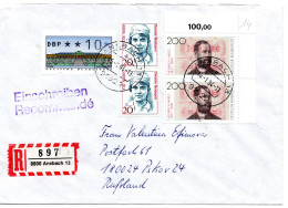 74916 - Bund - 1994 - 2@200Pfg Hertz MiF A R-Bf ANSBACH -> PSKOV (Russland) - Storia Postale