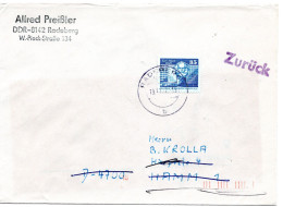 74920 - DDR - 1982 - 35Pfg Kl Bauten EF A Bf RADEBERG -> Westdeutschland, "unzustellbar" Zurueck - Cartas & Documentos