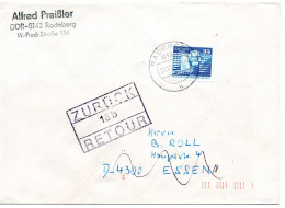 74921 - DDR - 1982 - 35Pfg Kl Bauten EF A Bf RADEBERG -> Westdeutschland, "unzustellbar" Zurueck - Storia Postale