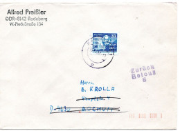 74922 - DDR - 1982 - 35Pfg Kl Bauten EF A Bf RADEBERG -> Westdeutschland, "unzustellbar" Zurueck - Storia Postale