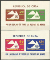 CUBA HOJA BLOQUE YVERT NUM. 19/20 ** ASAMBLEA DE LA ONU - Blocks & Sheetlets
