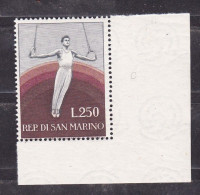 1954 San Marino Saint Marin PROPAGANDA SPORTIVA SPORT GINNASTA  GYMNAST GYMNASTE 250L MNH** Gomma Bicolore, Two-tone Gum - Unused Stamps