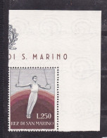 1954 San Marino Saint Marin PROPAGANDA SPORTIVA SPORT GINNASTA  GYMNAST GYMNASTE 250L MNH** Gomma Bicolore, Two-tone Gum - Nuovi