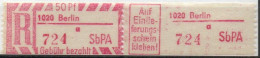 DDR Einschreibemarke Berlin SbPA Postfrisch, EM2E-1020a(7) Zh - R-Zettel