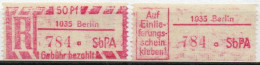 DDR Einschreibemarke Berlin SbPA Postfrisch, EM2B-1035aI Gt - Etiquetas De Certificado