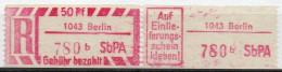 DDR Einschreibemarke Berlin SbPA Postfrisch, EM2B-1043bII Zh - Etiquettes De Recommandé