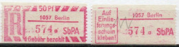 DDR Einschreibemarke Berlin SbPA Postfrisch, EM2B-1057aI Gt - Aangetekende Etiketten