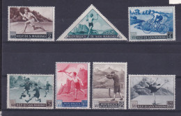 1953 San Marino Saint Marin SPORT I° PROPAGANDA SPORTIVA 7 Valori MNH**: 2,3,4,5,10,25,100 Lire - Unused Stamps