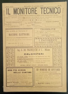 Rivista Il Monitore Tecnico Milano 1902 N.2 Ottime Condizioni (BV18) Come Foto  Ottime Condizioni Giornale D’ingegneria - Textos Científicos