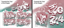 Sierra Leone 2023, Year Of The Dragon, 4va In BF +BF - Chinese New Year